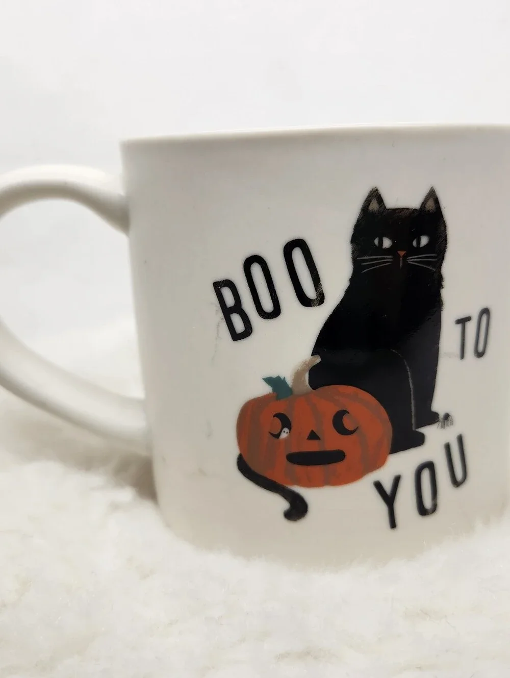 Hyde & Eek! Boo To You! Black Cat Pumpkin Coffee Cup Mug